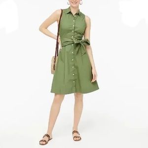 J Crew Factory Green Tie Sleeveless Dress